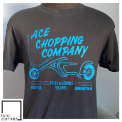 80s Vintage ACE Chopping Company Binghamton New York Motorcycles Motor Cycles Harley Davidson Shirt