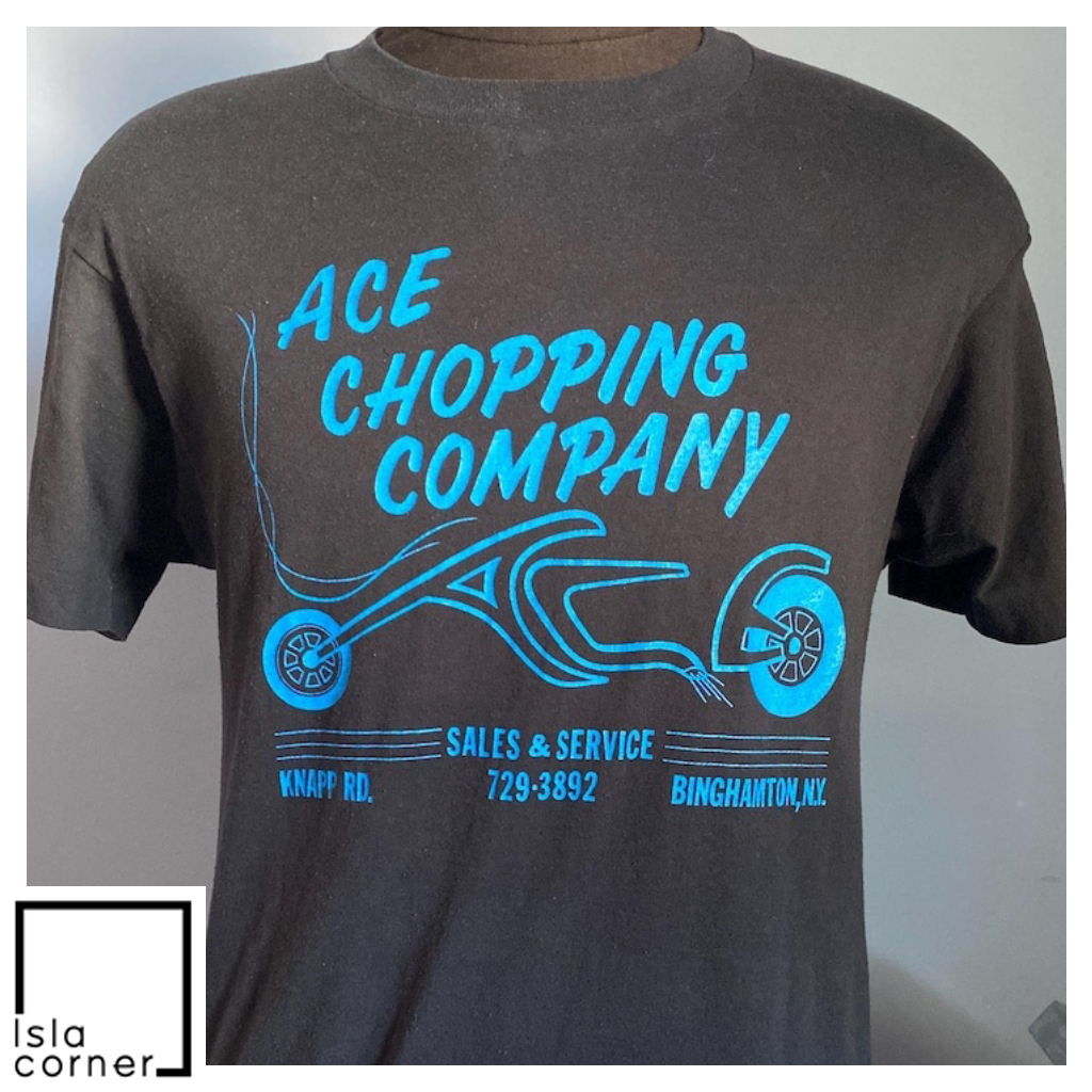 80s Vintage ACE Chopping Company Binghamton New York Motorcycles Motor Cycles Harley Davidson Shirt 80s Vintage ACE Chopping Company Binghamton New York Motorcycles Motor Cycles Harley Davidson Shirt