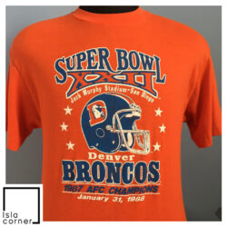 80s Vintage Denver Broncos Super Bowl XXII 1987 NFL Football 1988 T Shirt