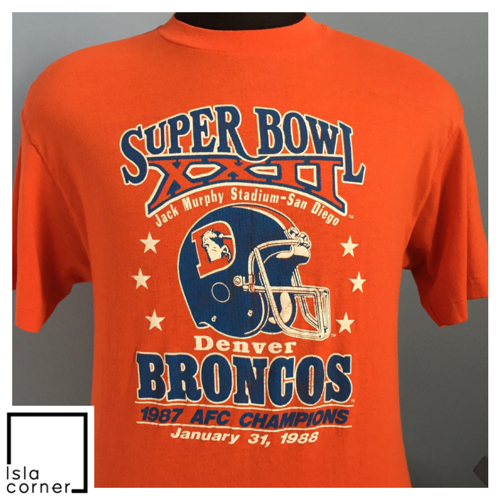 80s Vintage Denver Broncos Super Bowl XXII 1987 NFL Football 1988 T Shirt 80s Vintage Denver Broncos Super Bowl XXII 1987 NFL Football 1988 T Shirt