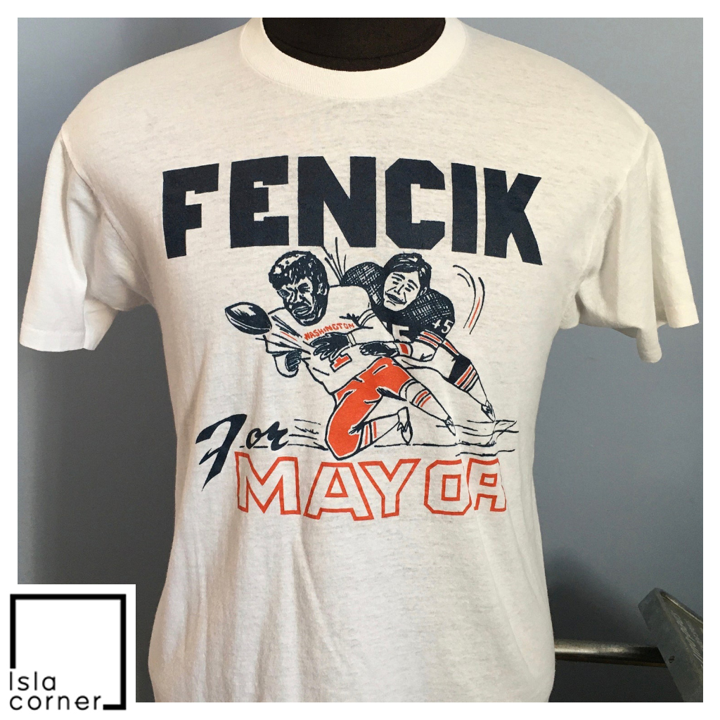 80s Vintage Gary Fencik For Mayor #45 Chicago Bears vs Washington Commanders NFL Football T Shirt 80s Vintage Gary Fencik For Mayor #45 Chicago Bears vs Washington Commanders NFL Football T Shirt