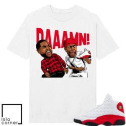 Cherry 13s Sneaker Match Tees White DAAAMN