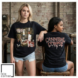 Vintage Cannibal Corpse Gallery Of Suicide Shirt 2 Girls wearing Vintage Cannibal Corpse Gallery Of Suicide