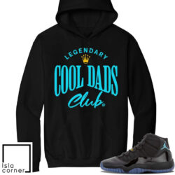 Jordan 11 Gamma Sneaker Match Hoodie Black Cool Dads Club