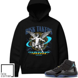 Jordan 11 Gamma Sneaker Match Hoodie Black Risk Takers Worldwide