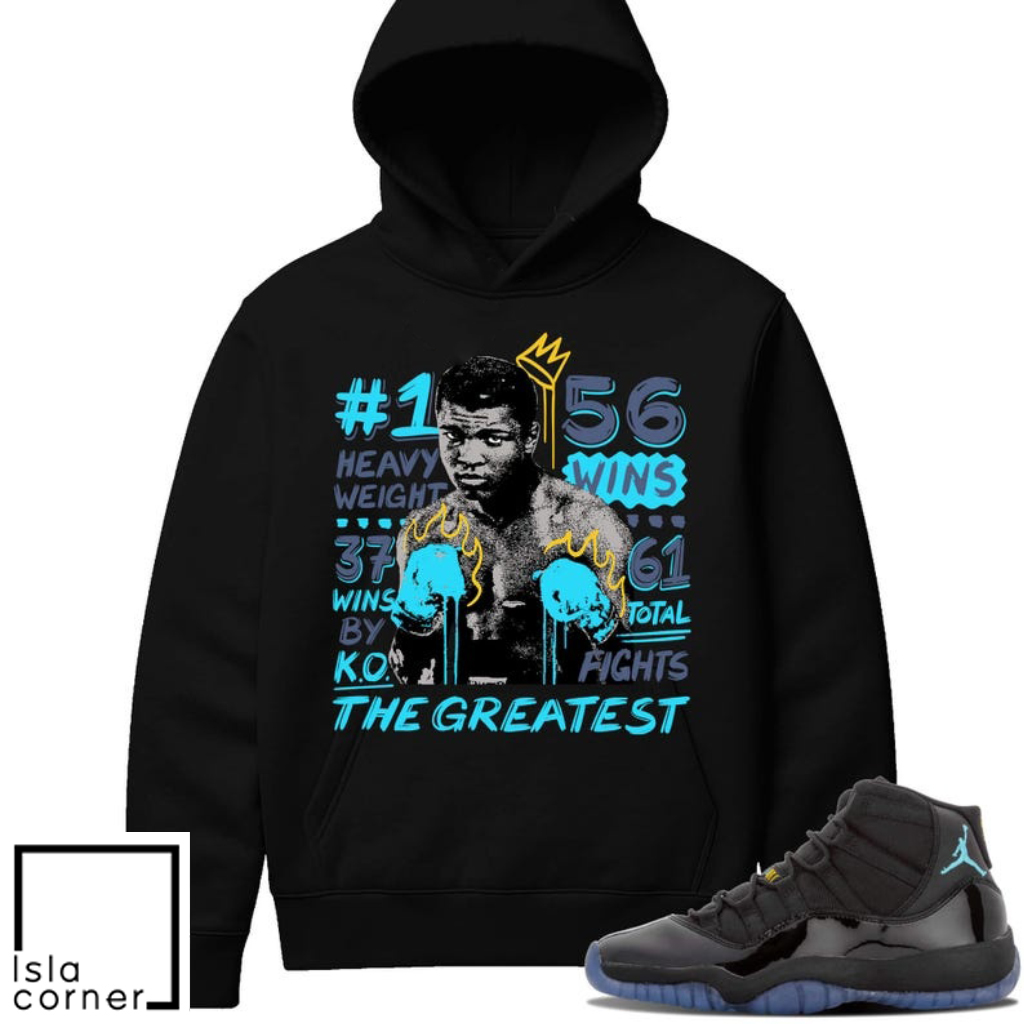 Jordan 11 Gamma Sneaker Match Hoodie Black The Greatest Jordan 11 Gamma Sneaker Match Hoodie Black The Greatest