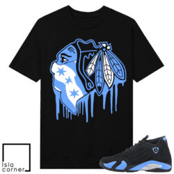 Jordan 14 Black University Chicago Blackhawks Shirt
