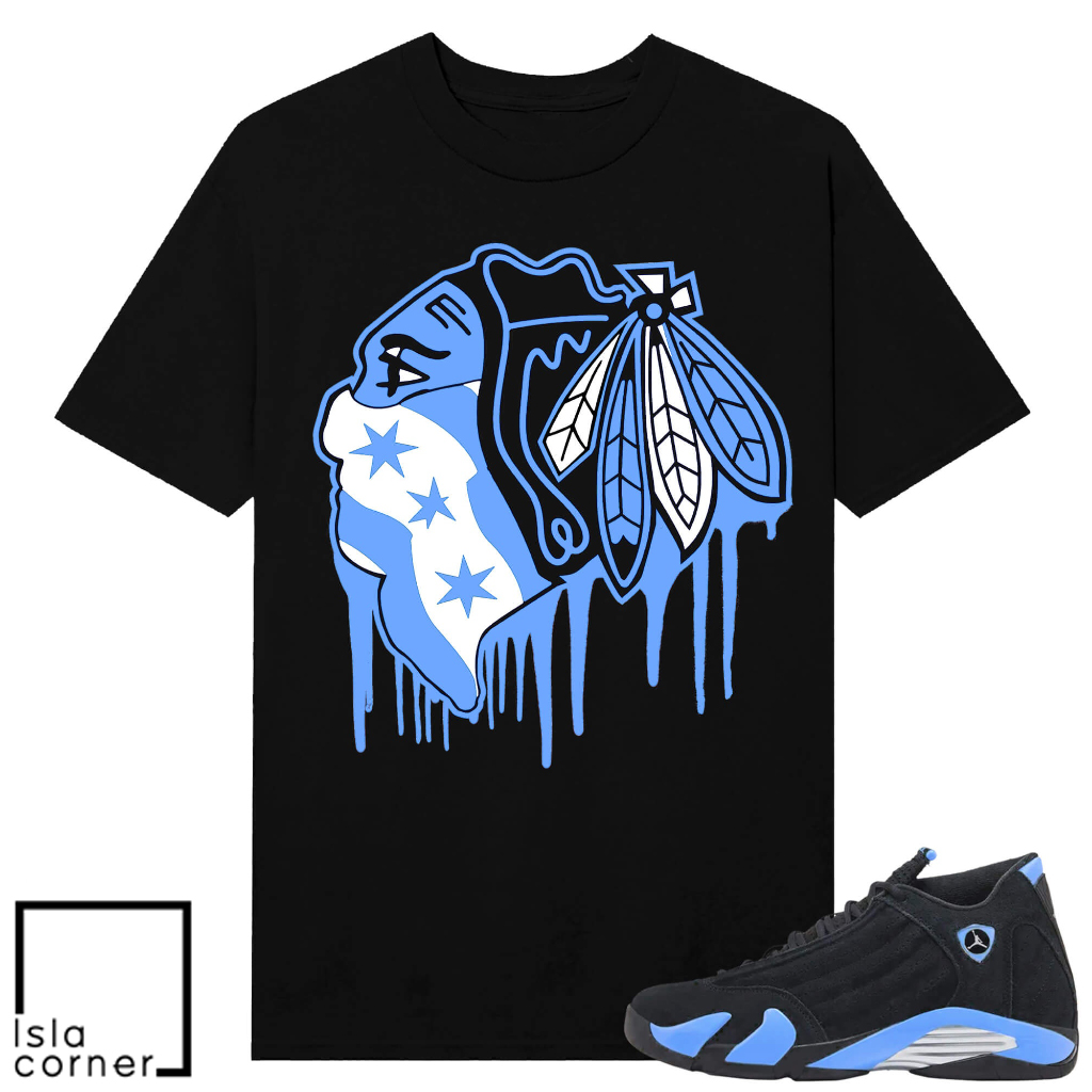 Jordan 14 Black University Chicago Blackhawks Shirt Jordan 14 Black University Chicago Blackhawks Shirt