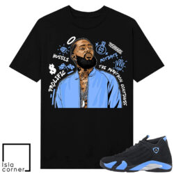 Jordan 14 Black University Nipsey Tribute Shirt