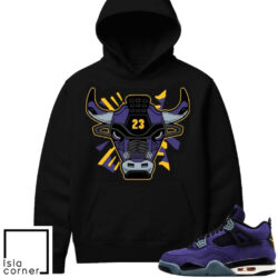 Jordan 4 Imperial Purple Sneaker Match Hoodie Black Retro 4 Bull