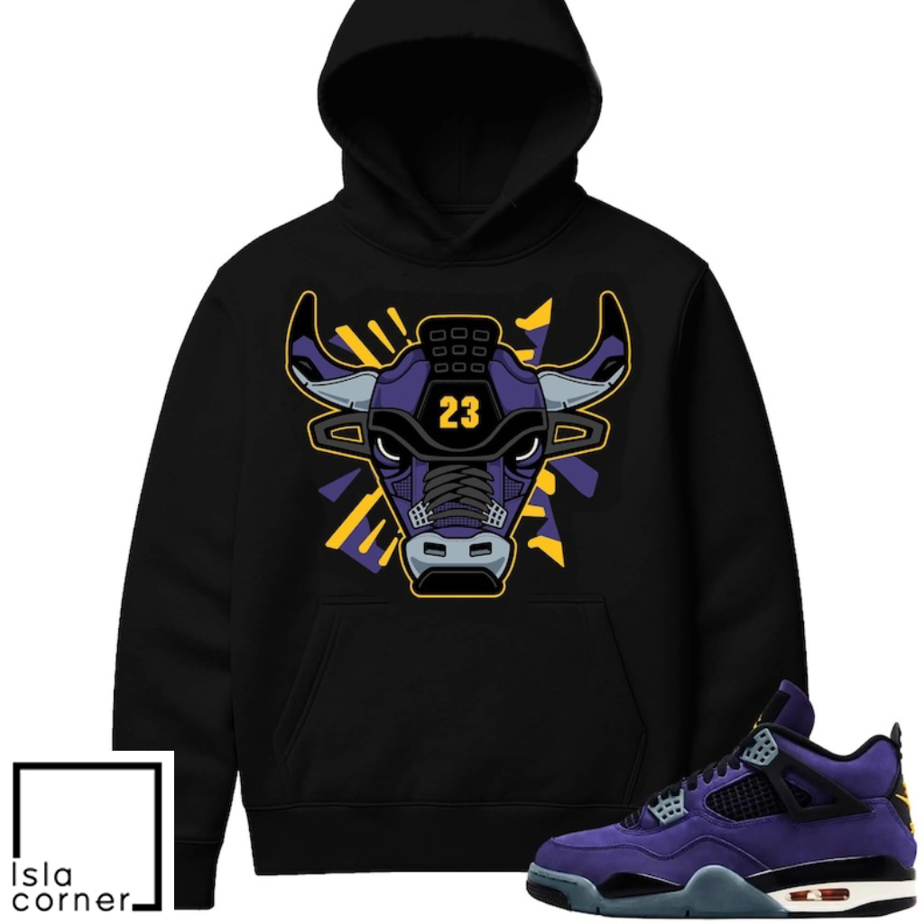 Jordan 4 Imperial Purple Sneaker Match Hoodie Black Retro 4 Bull Jordan 4 Imperial Purple Sneaker Match Hoodie Black Retro 4 Bull