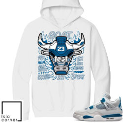 Jordan 4 Military Blue Sneaker Match Hoodie White Retro 4s Bull