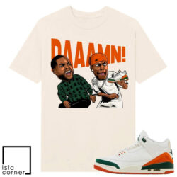 Miami 3s Sneaker Match Tees Sail DAAAMN