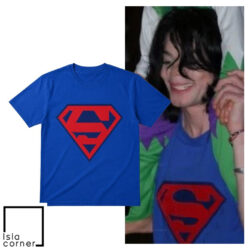 Michael Jackson Hero Superman Logo Blue Shirt