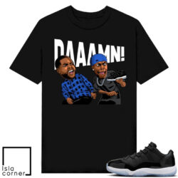 Space Jam 11 Low to match Sneaker Match Tees Black DAAAMN