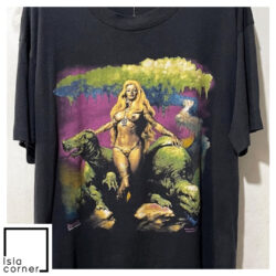 Vintage 1986 Boris Vallejo Fantasy Art Princess Dinosaur Shirt