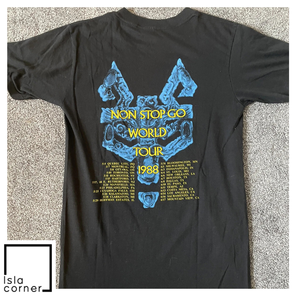 Vintage 1988 Robert Plant Non Stop Go World Tour 2 SIDED Shirt Back Vintage 1988 Robert Plant Non Stop Go World Tour 2 SIDED Shirt Back