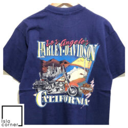 Vintage 1990 Harley Davidson LA California Shirt Back