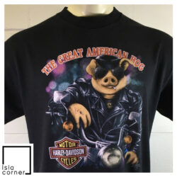 Vintage 1991 Harley Davidson 3D Emblem Great American Hog Shirt