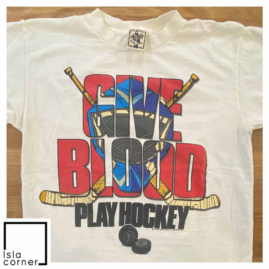 Vintage 1993 Hockey Give Blood T Shirt Front Vintage 1993 Hockey Give Blood T Shirt Front