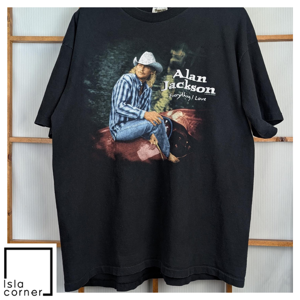 Vintage 1998 Alan Jackson Everything I Love 2 SIDED Shirt Front Vintage 1998 Alan Jackson Everything I Love 2 SIDED Shirt Front