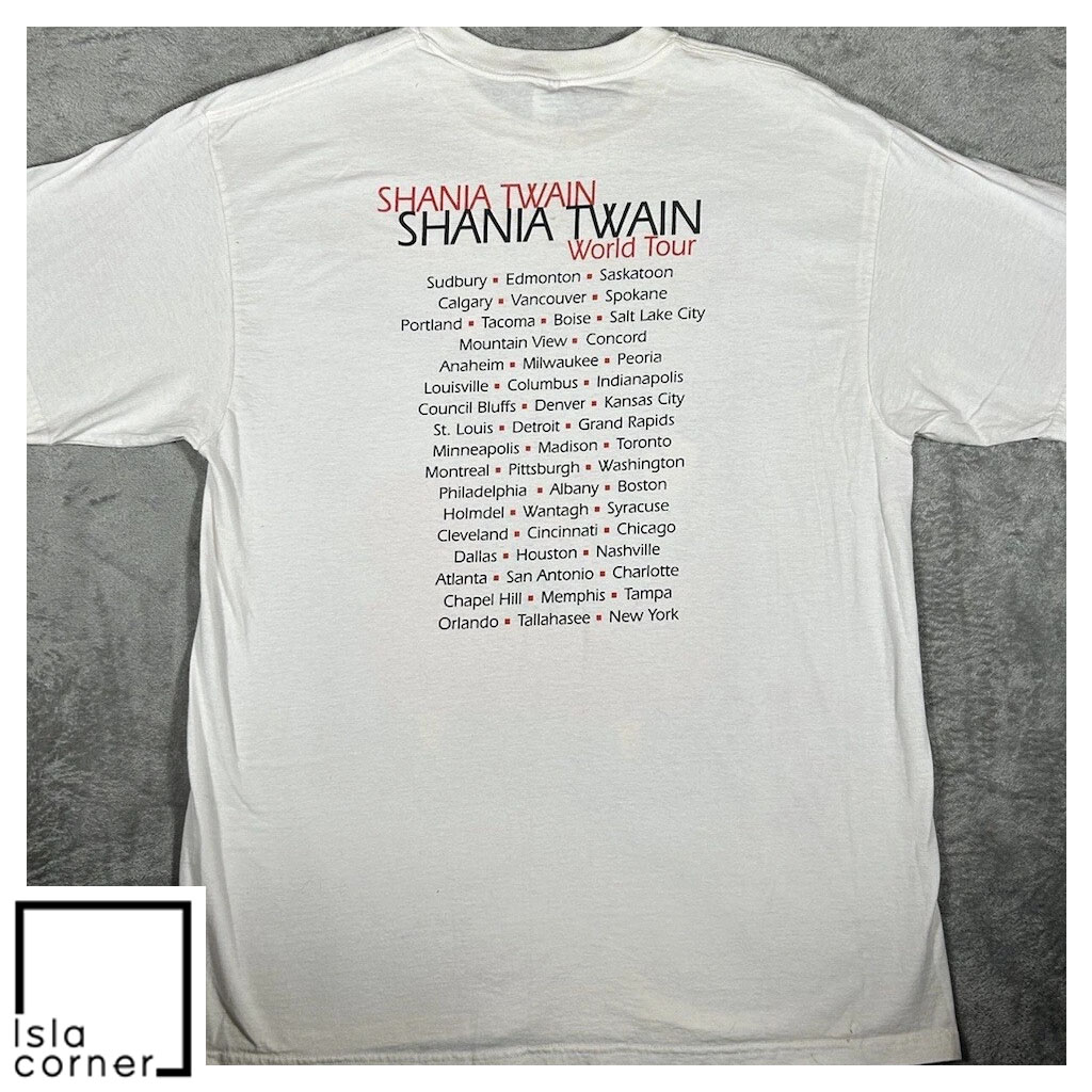 Vintage 1998 Shania Twain World Tour 2 SIDED Shirt Back Vintage 1998 Shania Twain World Tour 2 SIDED Shirt Back