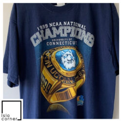 Vintage 1999 Connecticut Huskies 1999 NCAA Championship Ring Shirt