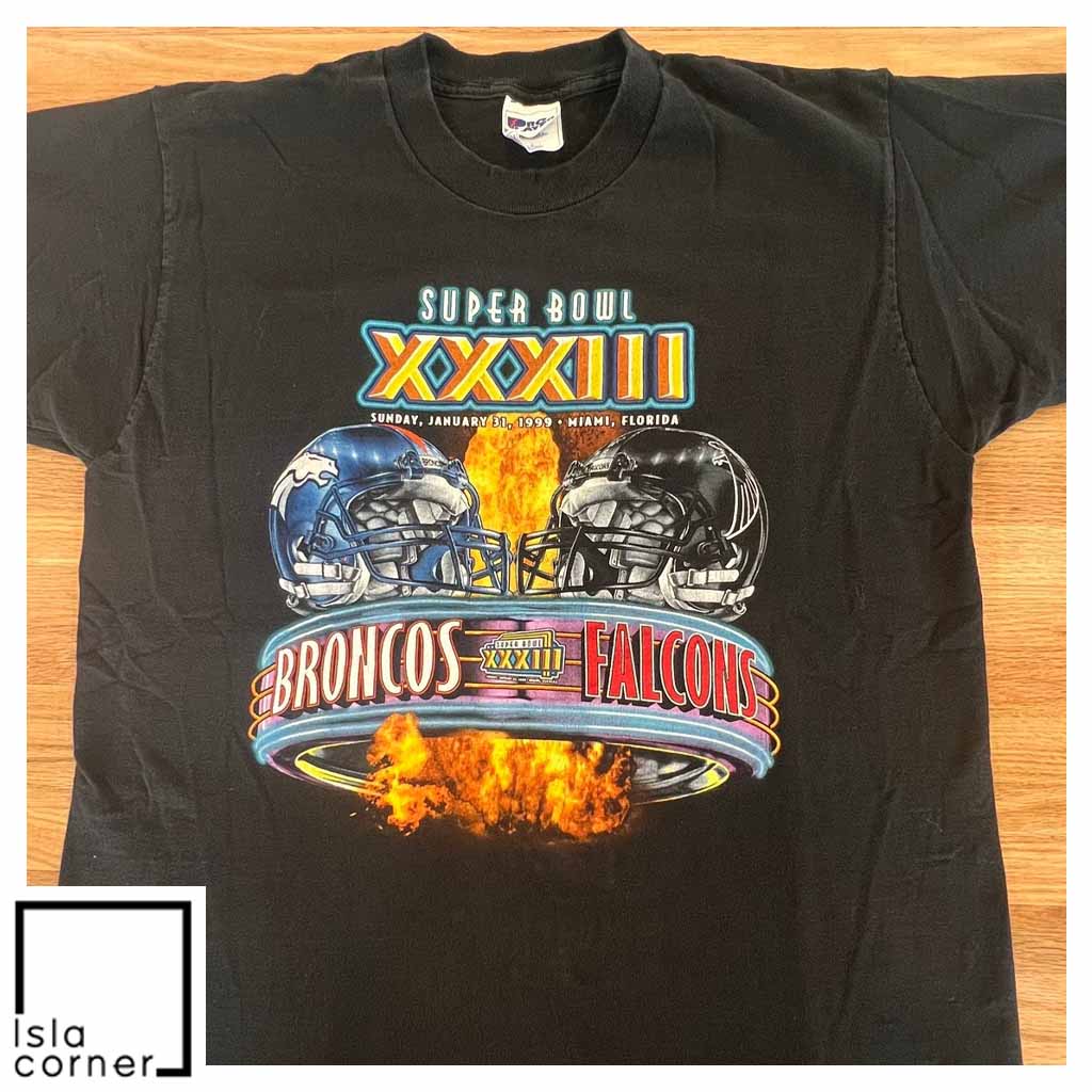 Vintage 1999 Denver Broncos Atlanta Falcons Super Bowl XXXIII T Shirt Vintage 1999 Denver Broncos Atlanta Falcons Super Bowl XXXIII T Shirt