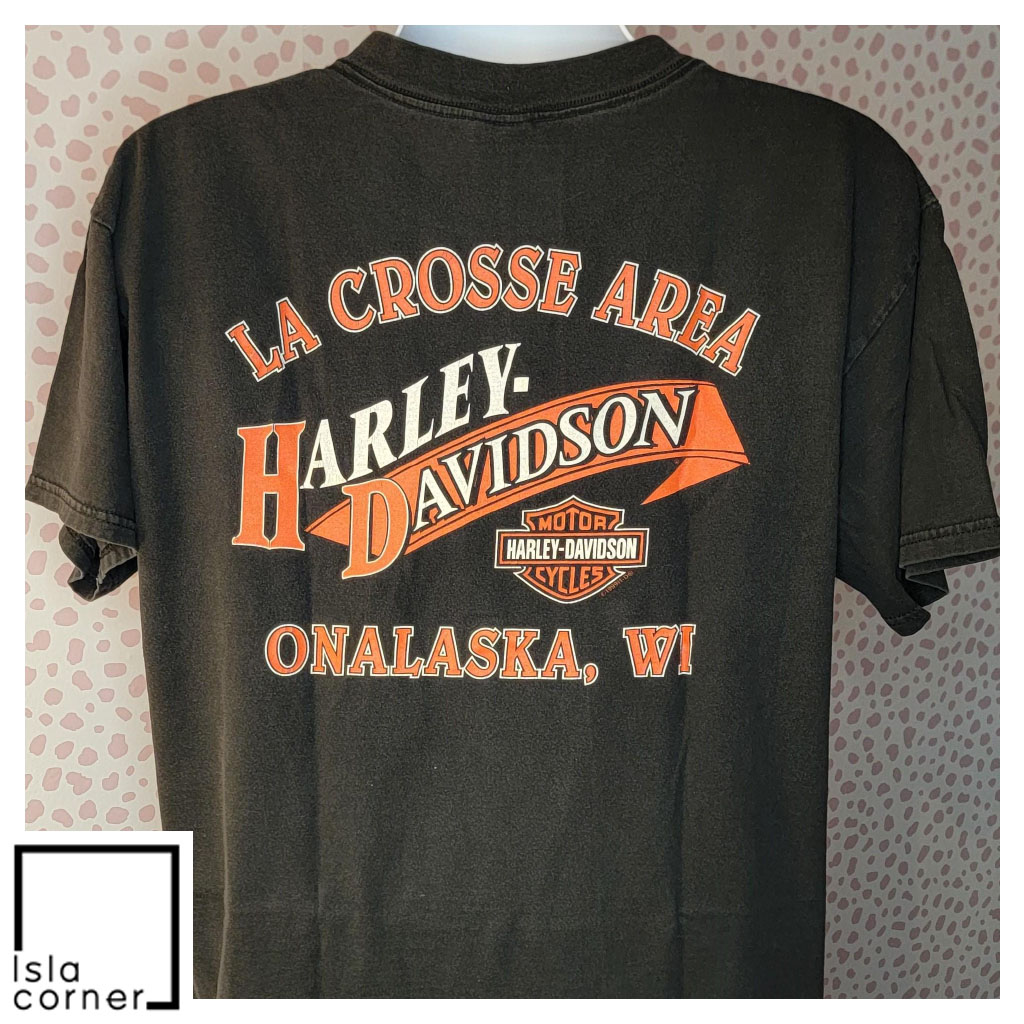 Vintage 1999 Harley Davidson La Crosse Area Onalaska WI Shirt Back Vintage 1999 Harley Davidson La Crosse Area Onalaska WI Shirt Back