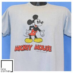 Vintage 70s Disney Mickey Mouse Cartoon Double Sided T Shirt Front