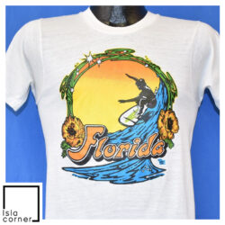 Vintage 70s Florida Jane Surf Ocean Sunset T Shirt