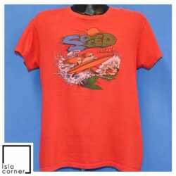 Vintage 70s Speed Freak Motorboat Wakeboarding Sunset T Shirt