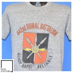 Vintage 80s 442nd Signal Battalion Crest T Shirt Front