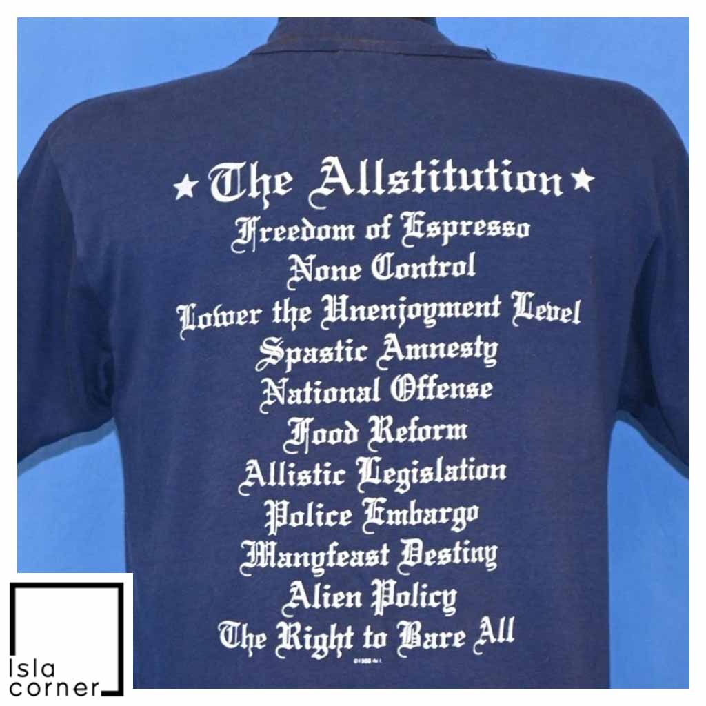 Vintage 80s Allroy for Prez All EP 1988 Punk Band T Shirt Back Vintage 80s Allroy for Prez All EP 1988 Punk Band T Shirt Back