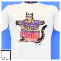 Vintage 80s B Kliban Fat Cat Aloha Crazy T Shirt