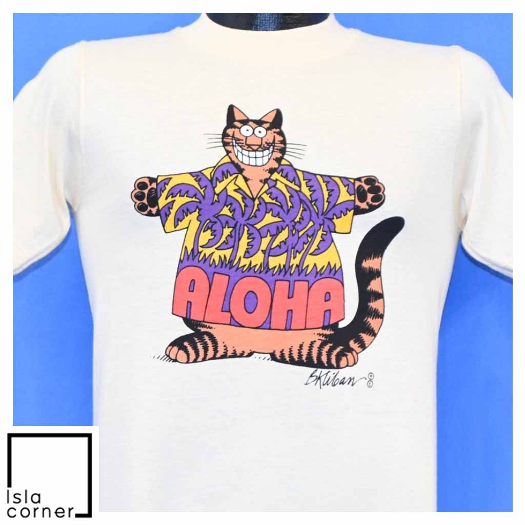Vintage 80s B Kliban Fat Cat Aloha Crazy T Shirt Vintage 80s B Kliban Fat Cat Aloha Crazy T Shirt