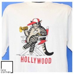 Vintage 80s B Kliban Fat Cat Hollywood Director T Shirt