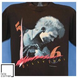 Vintage 80s Billy Idol Whiplash Smile Tour 1986 T Shirt Front