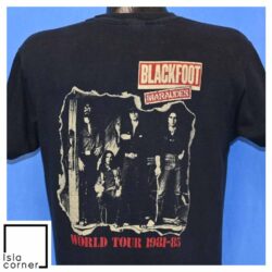 Vintage 80s Blackfoot Marauder World Tour Southern Rock T Shirt Back