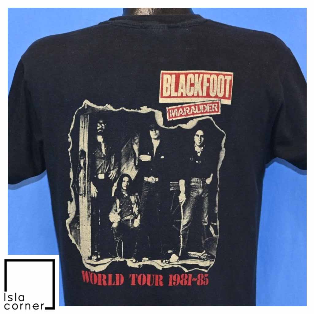 Vintage 80s Blackfoot Marauder World Tour Southern Rock T Shirt Back Vintage 80s Blackfoot Marauder World Tour Southern Rock T Shirt Back