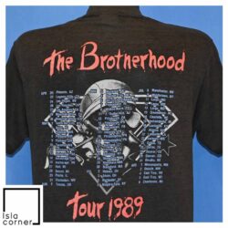 Vintage 80s Bon Jovi Forever Brotherhood Tour 1989 T Shirt Back