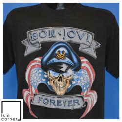 Vintage 80s Bon Jovi Forever Brotherhood Tour 1989 T Shirt Front