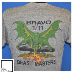 Vintage 80s Bravo 1 11 Beast Masters T Shirt Back