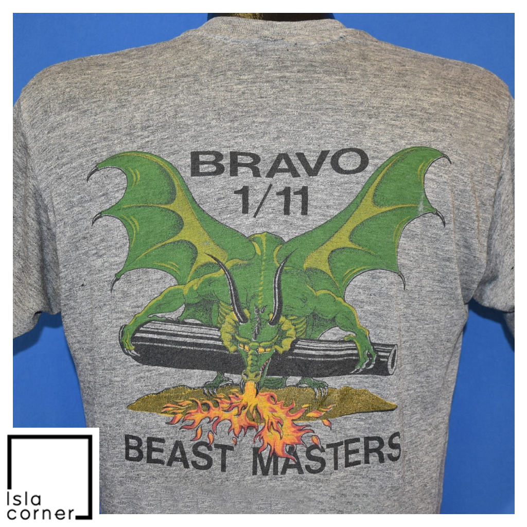 Vintage 80s Bravo 1 11 Beast Masters T Shirt Back Vintage 80s Bravo 1 11 Beast Masters T Shirt Back