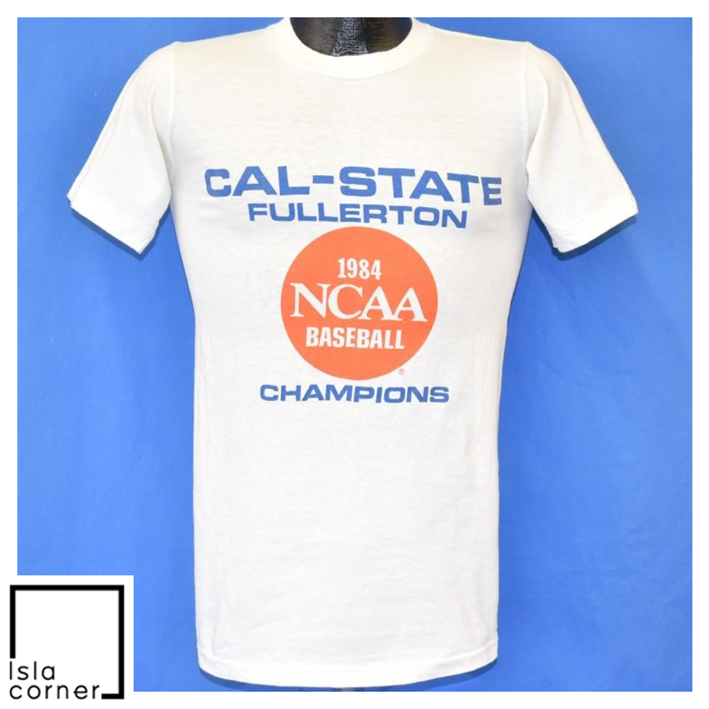 Vintage 80s Cal State Fullerton '84 Baseball Champs T Shirt Vintage 80s Cal State Fullerton '84 Baseball Champs T Shirt