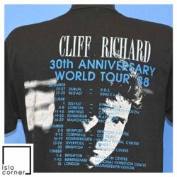 Vintage 80s Cliff Richard 30th Anniversary World Tour T Shirt Back