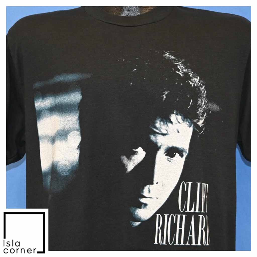 Vintage 80s Cliff Richard 30th Anniversary World Tour T Shirt Front Vintage 80s Cliff Richard 30th Anniversary World Tour T Shirt Front