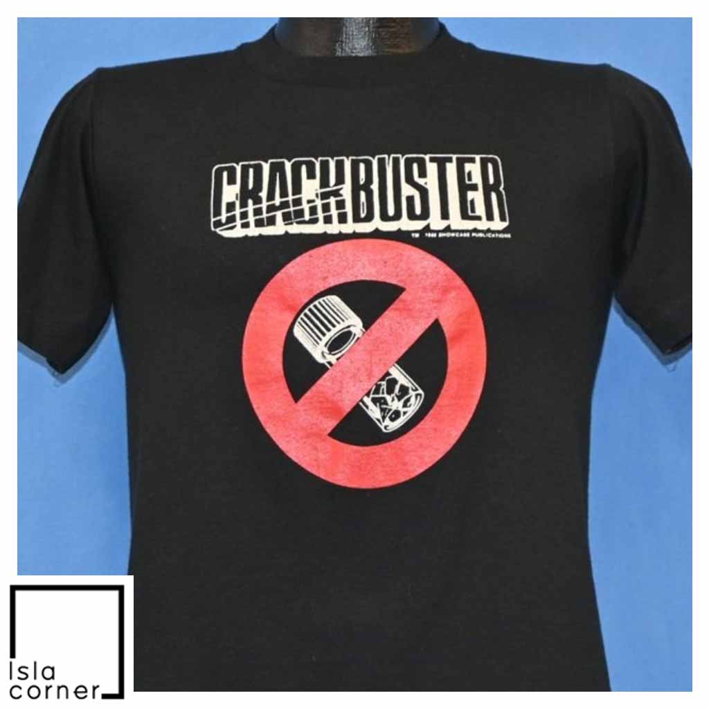 Vintage 80s Crackbuster Crack Kills Anti Drug Spoof T Shirt Front Vintage 80s Crackbuster Crack Kills Anti Drug Spoof T Shirt Front