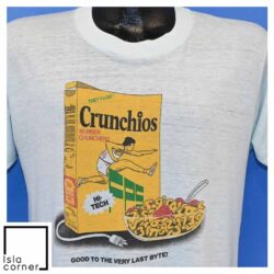 Vintage 80s Crunchios Number Crunchers Funny Cereal Spoof T Shirt