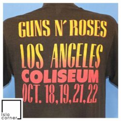 Vintage 80s Guns N' Roses Stoned in LA Coliseum 1989 T Shirt Back